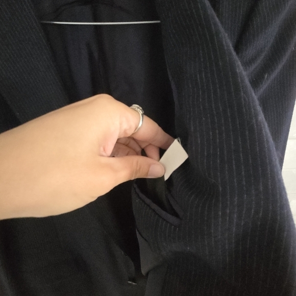 Lanvin Vintage Wool Blazer Sport Coat Suit Jacket Navy Pinstripe Two-Button 46 - Picture 11 of 14